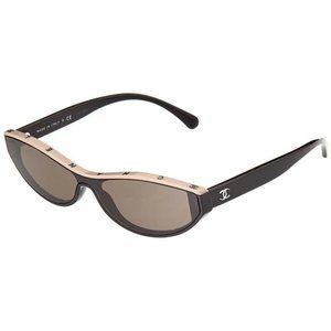 CHANEL - Cat Eye Sunglasses - Black Beige Brown - Chanel Eyewear 5415